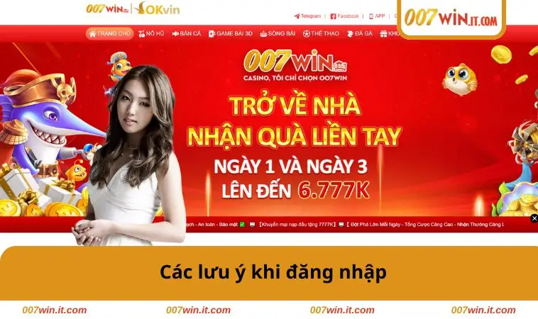 Các lưu ý khi đăng nhập 