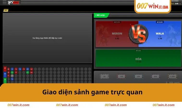Giao diện sảnh game trực quan
