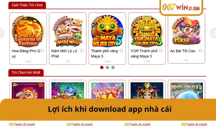 Lợi ích khi download app nhà cái