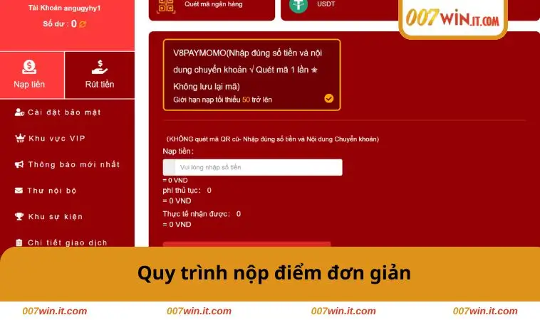 Quy trình nộp điểm đơn giản