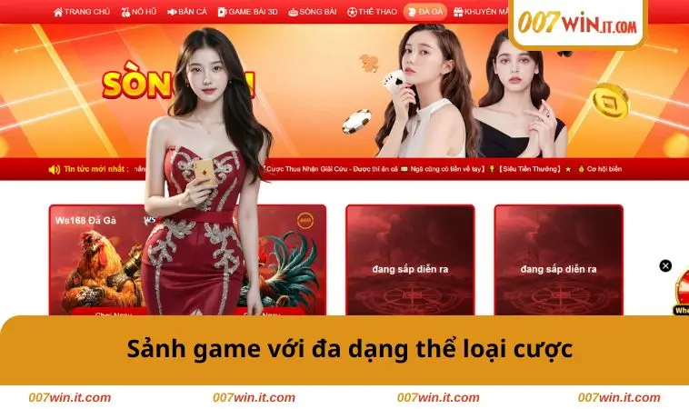 007WIN 29 Sảnh game với đa dạng thể loại cược
